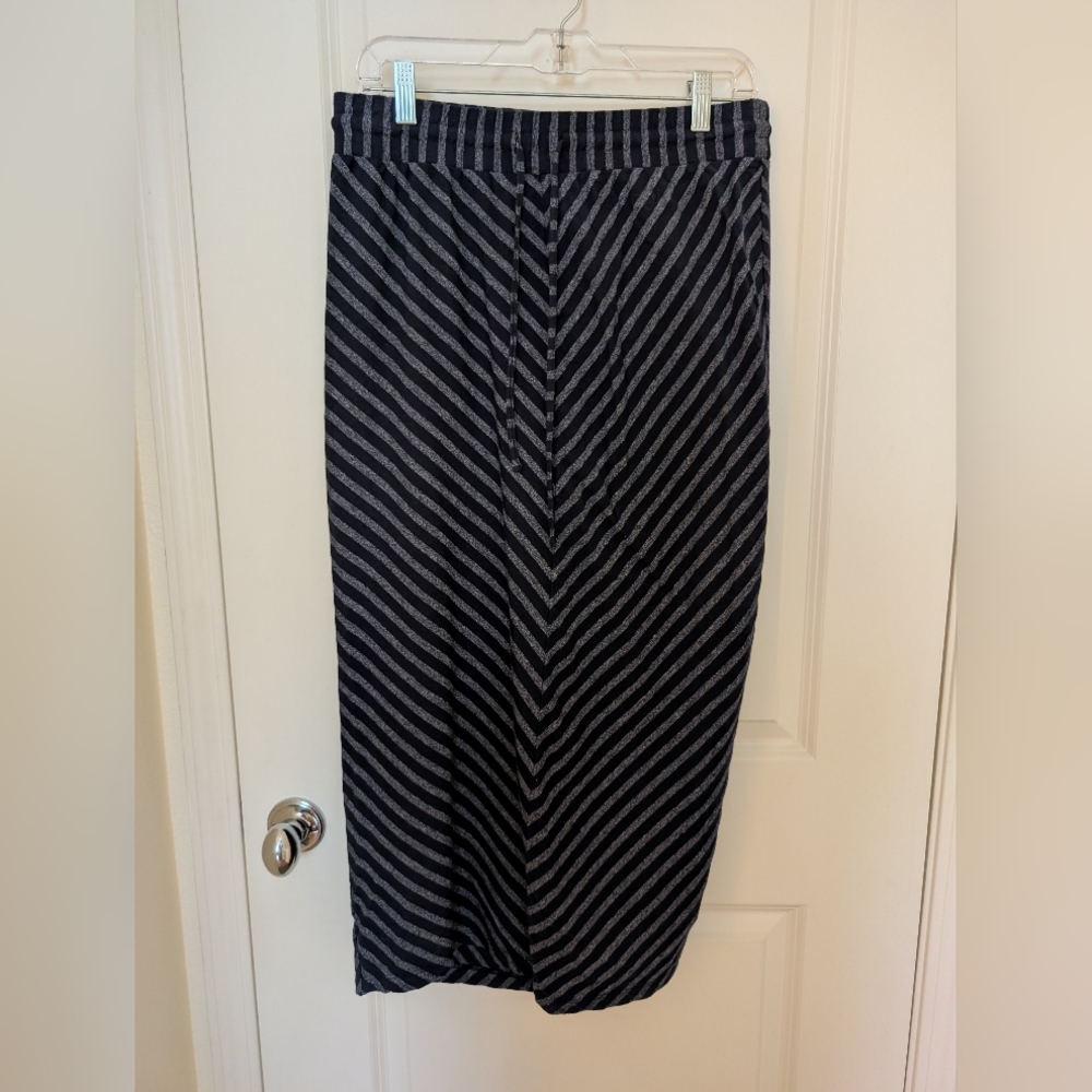 Striped Navy and Gray Skirt